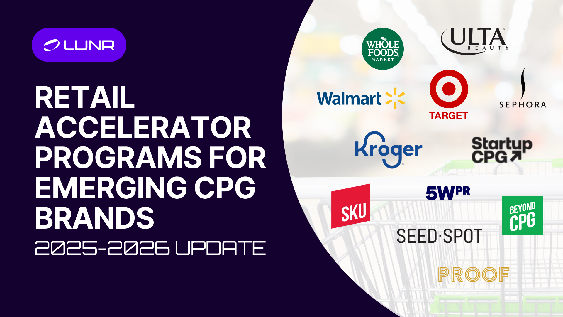 Retail Accelerator Programs for Emerging CPG Brands: 2025 Update title page and logos of the programs.